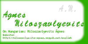 agnes miloszavlyevits business card