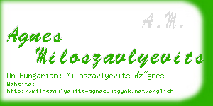 agnes miloszavlyevits business card